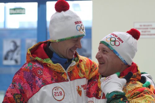 Владимир Аллин на эстафете Олимпийского огня